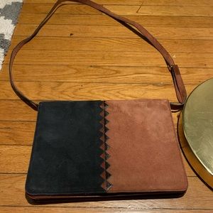 Vintage Lanvin Suede and Leather Crossbody